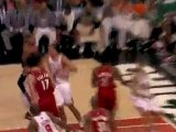 Joakim Noah drives to the basket and finishes with a powerfu