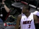 Mario Chalmers hits a breaking Dwyane Wade in the lane for t