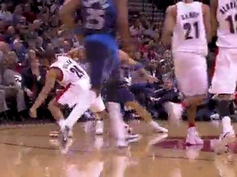 Andre Miller steals the ball from Jason Kidd. LaMarcus Aldr