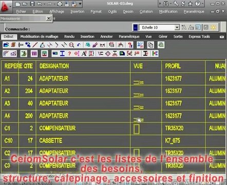 Etude, Dessin et Préparation pour Panneau Solaire par Cesi2D