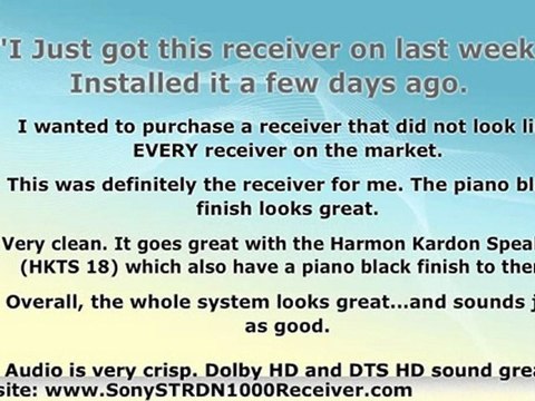 Sony STR-DN1000 7.1-Channel Audio Video Receiver Review & HO