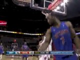 D.J. Augustin deflects the ball on defense and finishes the