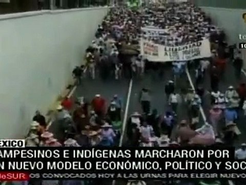 Campesino e indígenas marcharon por sus derechos agrarios e