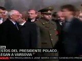 Llegan a Varsovia restos del presidente de Polonia