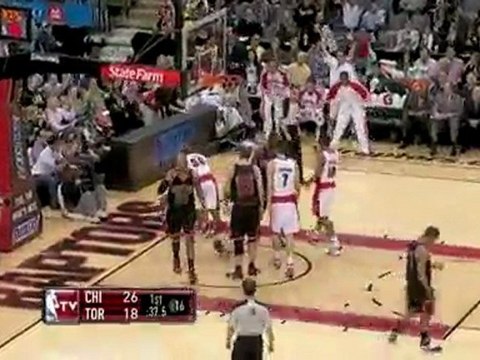 Jarrett Jack drives to the basket, gets fouled and sinks the