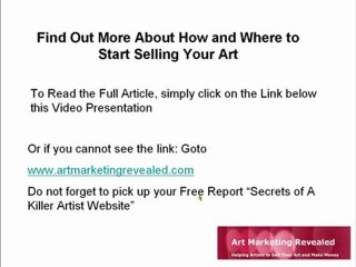 Art Marketing & Selling-How And Where Can I Start