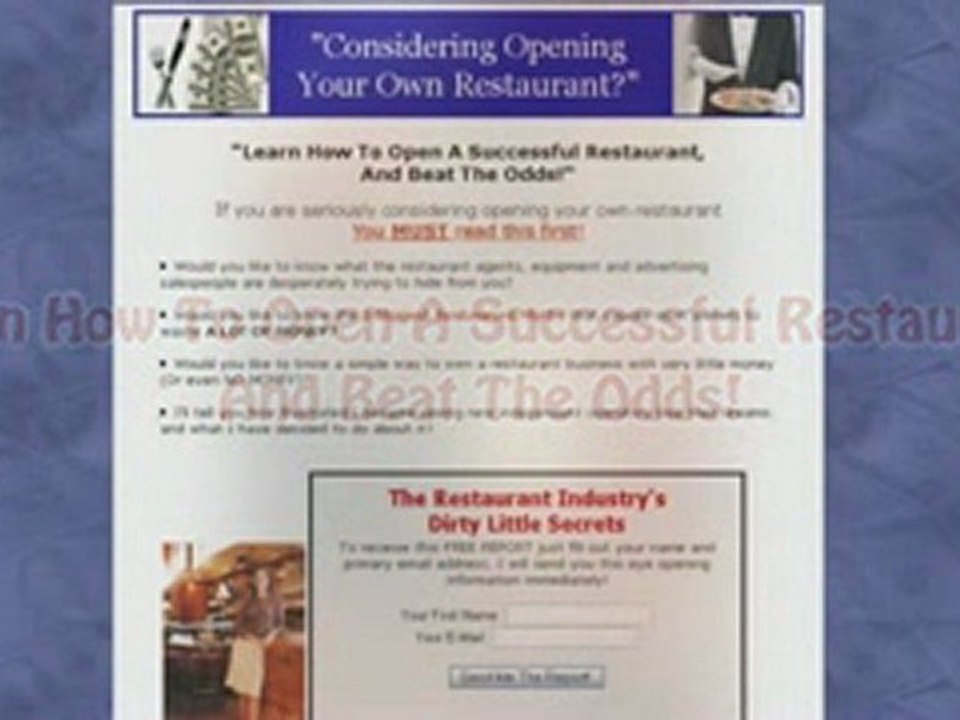 Considering Opening Your Own Restaurant?