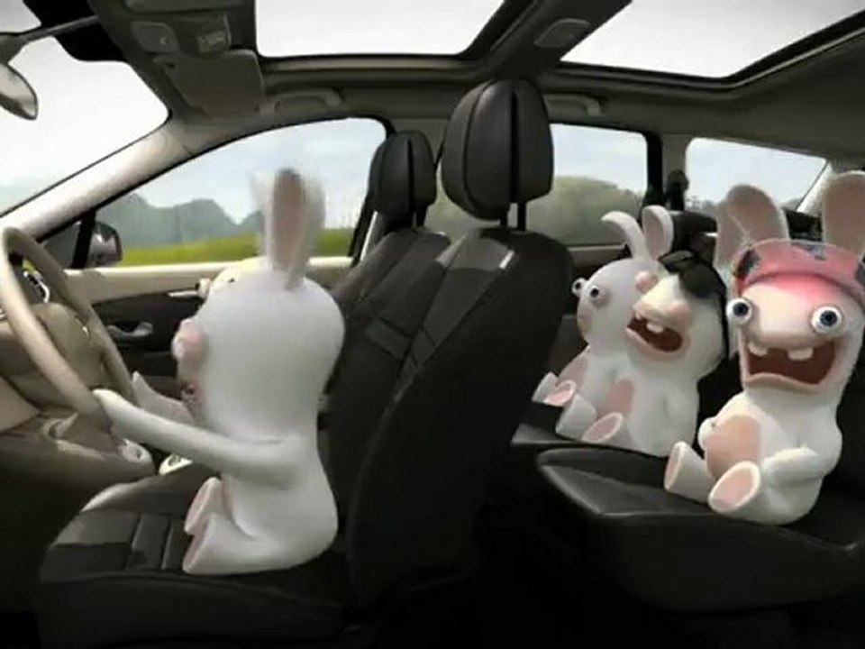 Les Lapins Crétins font la pub de la Renault Grand Scenic