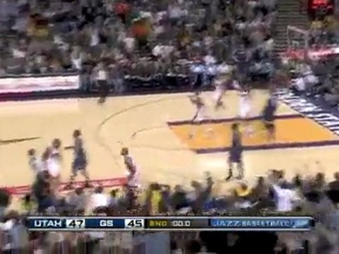 Devean George hits the halftime buzzer-beater.