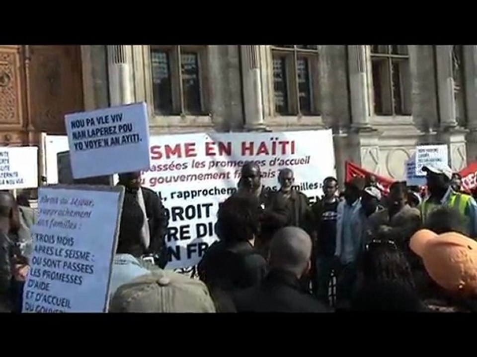 Manifestation de soutien aux sans papiers haïtiens 10/04/10