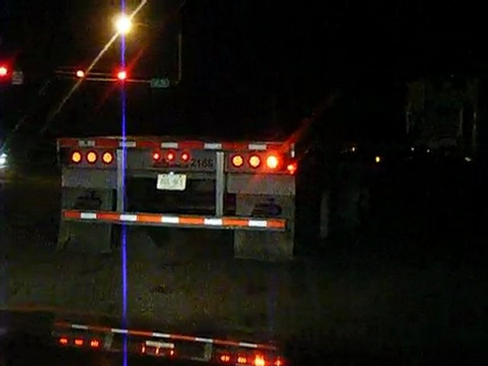 Flat Bed Truck making a Turn