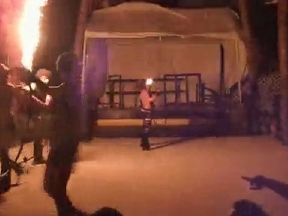 Fire Dancers at Night in Mexico