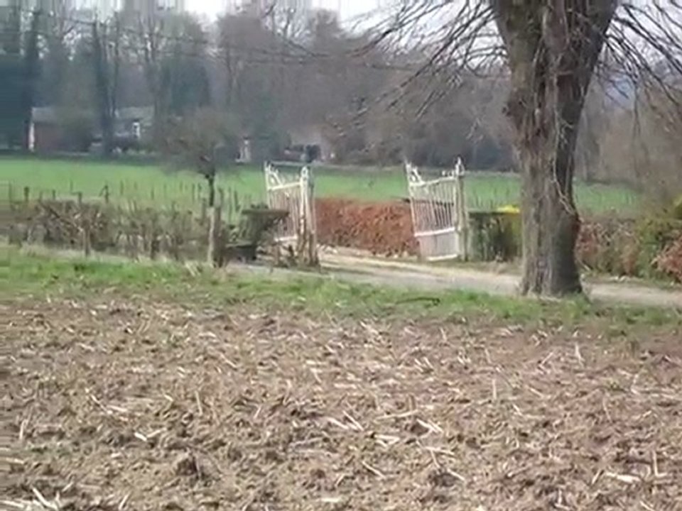 Evrard à l'épandage de chaux 2010