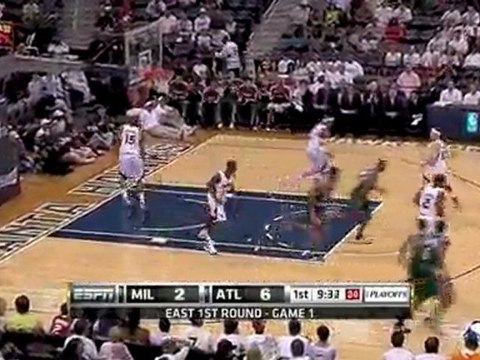 Brandon Jennings sinks an amazing shot during the first quar