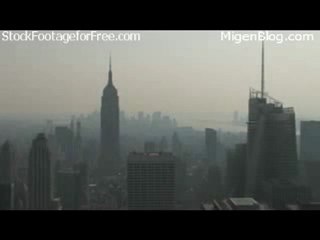 Stock footage of hazy NYC skyline
