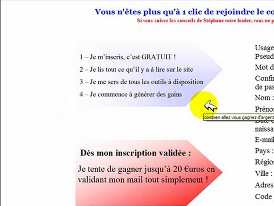 Comment s'inscrire, sur affiliation business