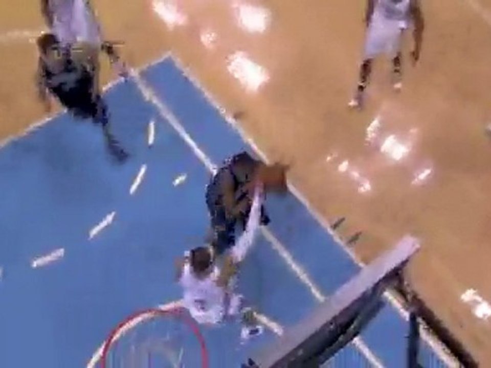C.J. Miles goes hard to the hole and flies over Kenyon Marti