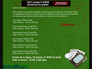 Poker Mania tutoriel