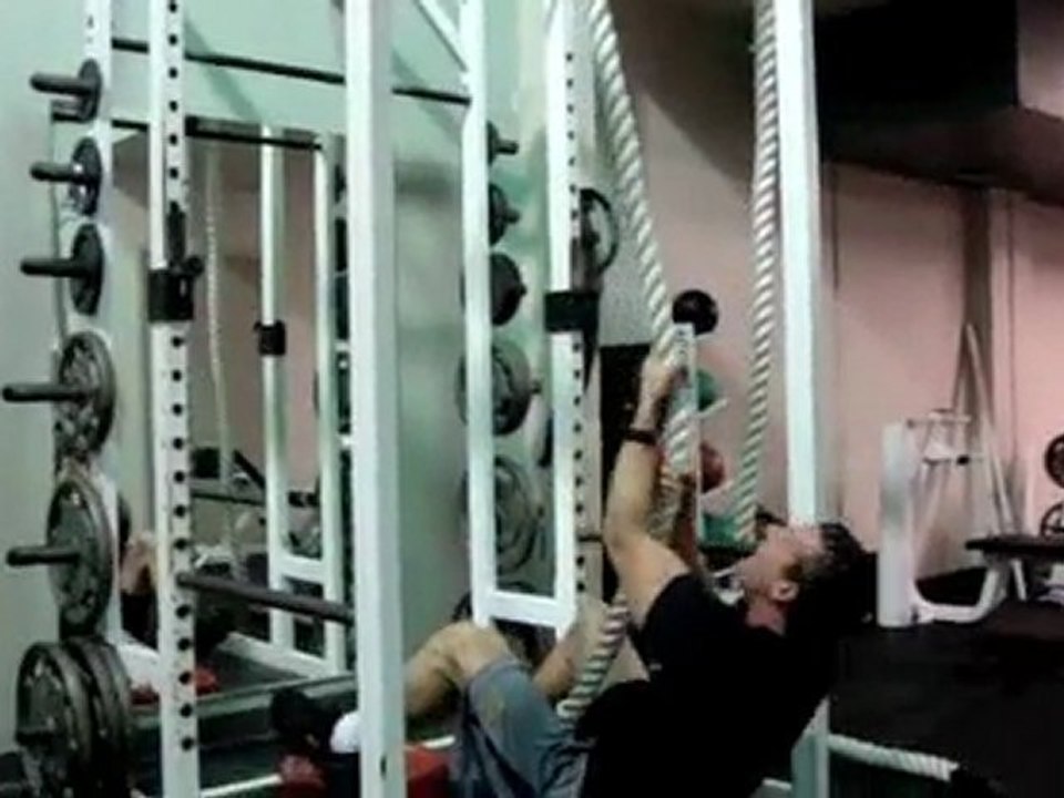 Variation Of Back Exercises Using A Heavy Rope