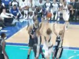 Dirk Nowitzki gets fouled and drains the tough shot during t