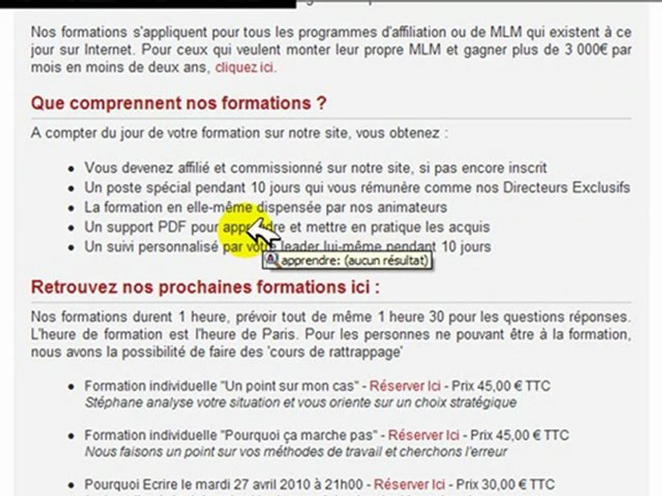 formation pour apprendre l'affiliation