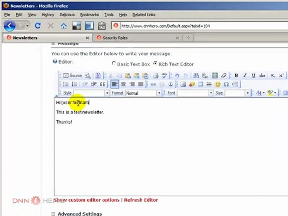 DotNetNuke Tutorial - How to use the newsletter feature