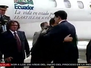 Correa llegó a Venezuela para festejos del bicentenario