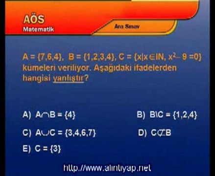 Genel Matematik AÖF AÖS 22CD alintiyap.net