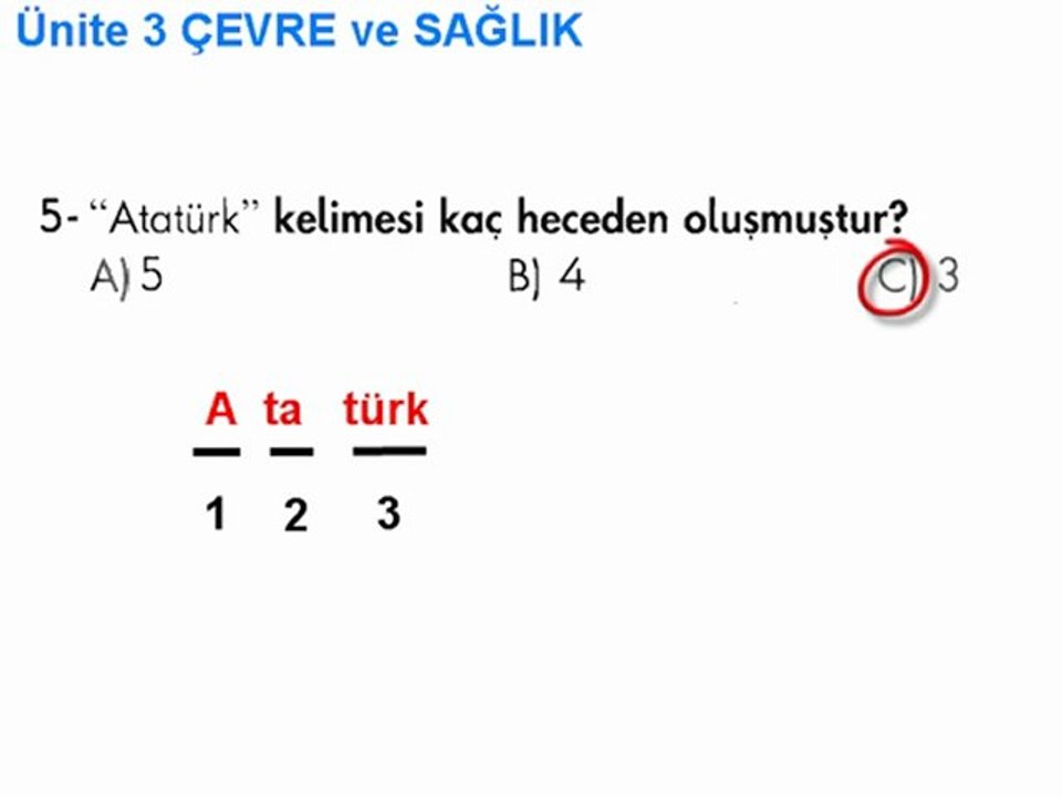 Ünite 3 Çevre ve Sağlık(www.ilkogretimvideo.com)