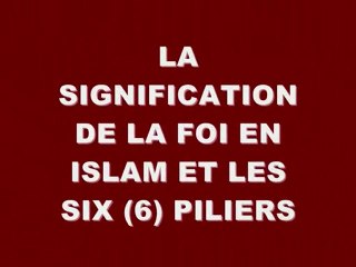 LA FOI EN ISLAM ET LES 6 PILIERS / LLIES
