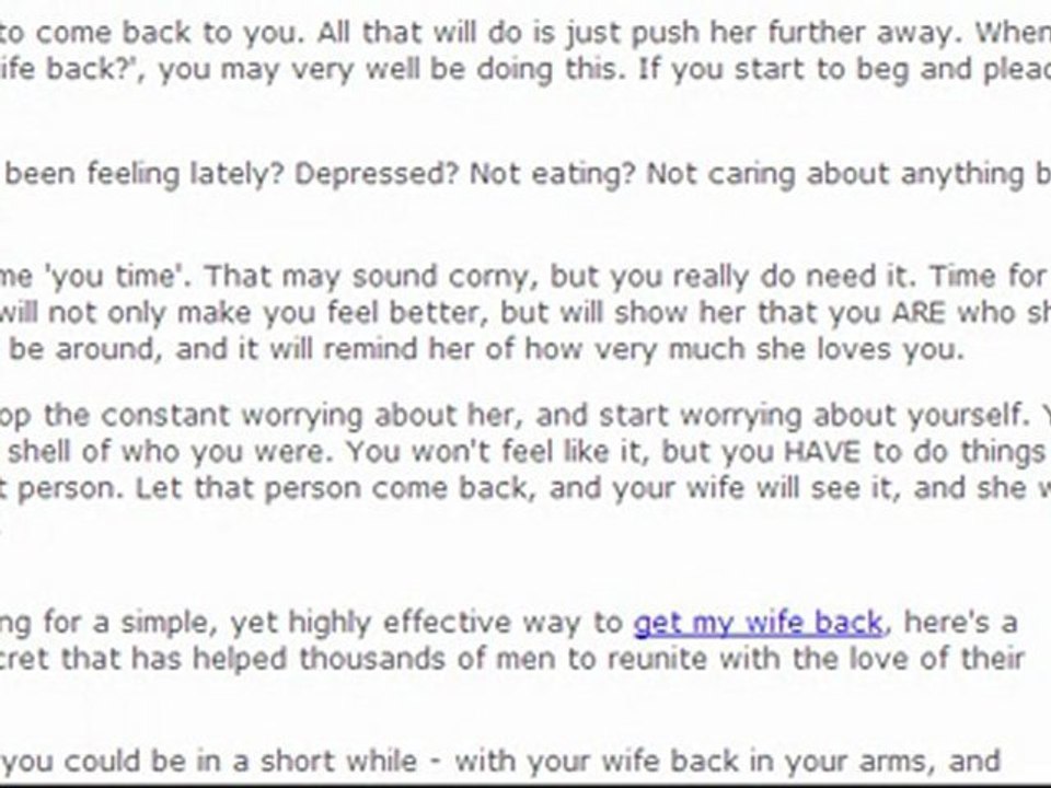 How Can I Get My Wife Back - Discover How to Win Her ...