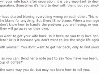 How to Win Your Wife Back After Separation