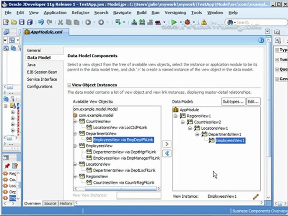Oracle Fusion Middleware 11g ADF - Cascading model