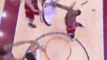 LeBron James throws down a nasty one-handed jam in the first