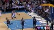 Carmelo Anthony takes a nice drop step then takes flight fo