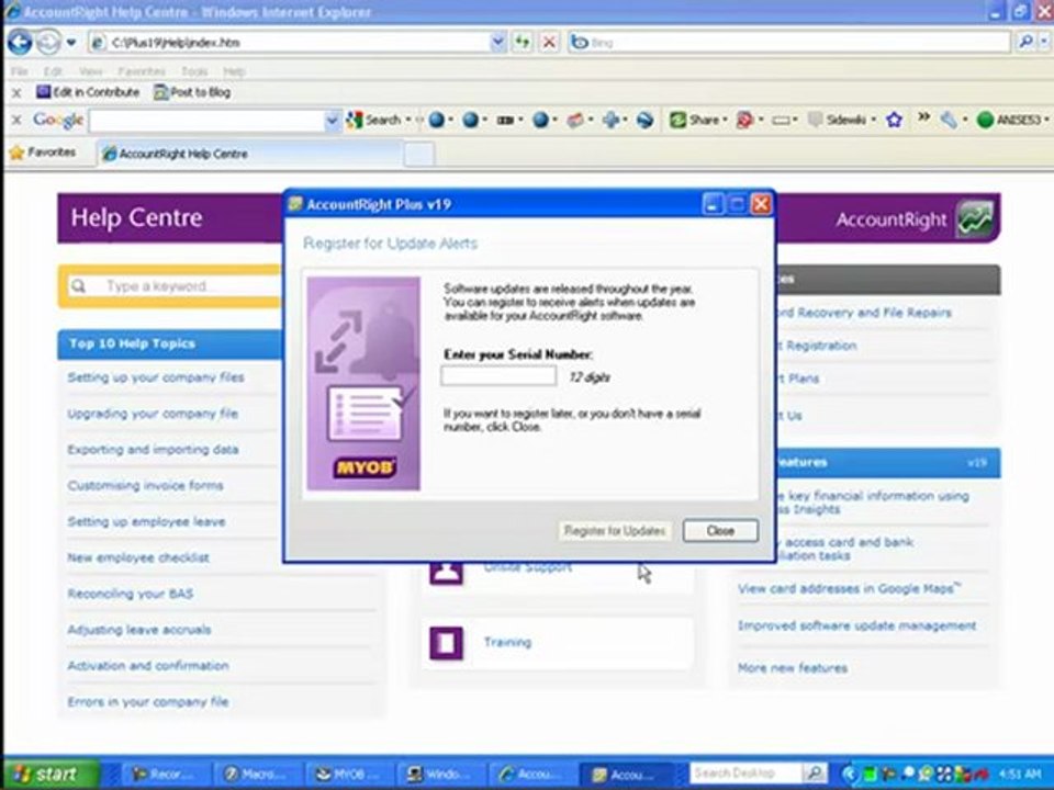 Upgrading to MYOB AccountRight
