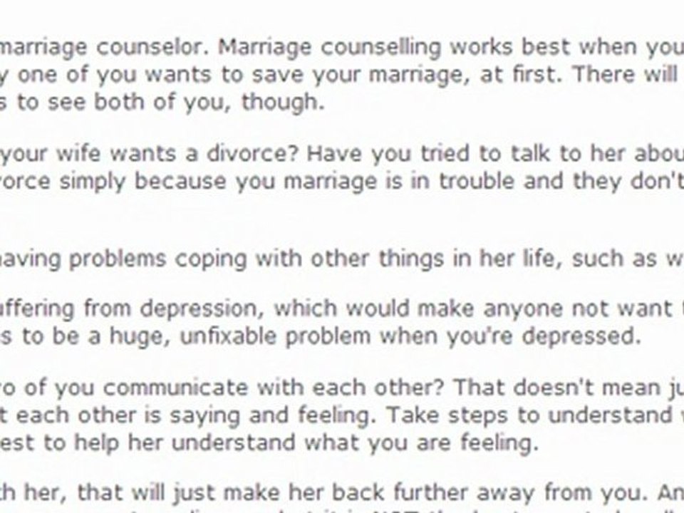 My Wife Wants a Divorce But I Want to Reconcile