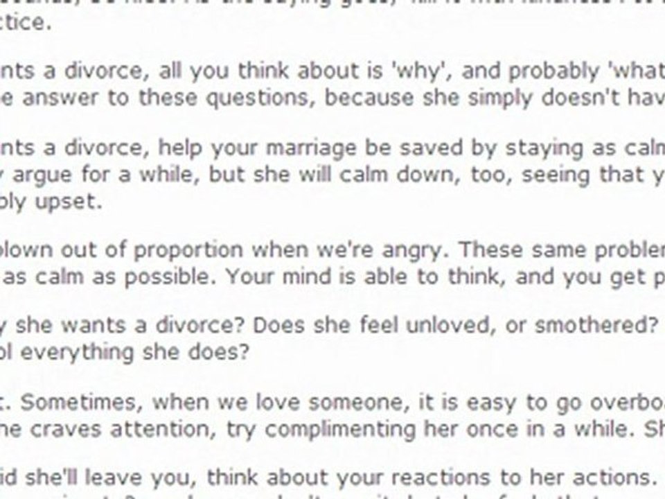 My Wife Wants a Divorce - Help!