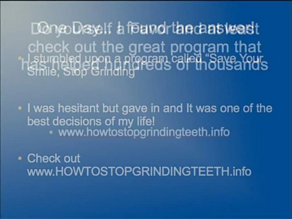 Grinding Teeth Cure! Bruxism Relief!