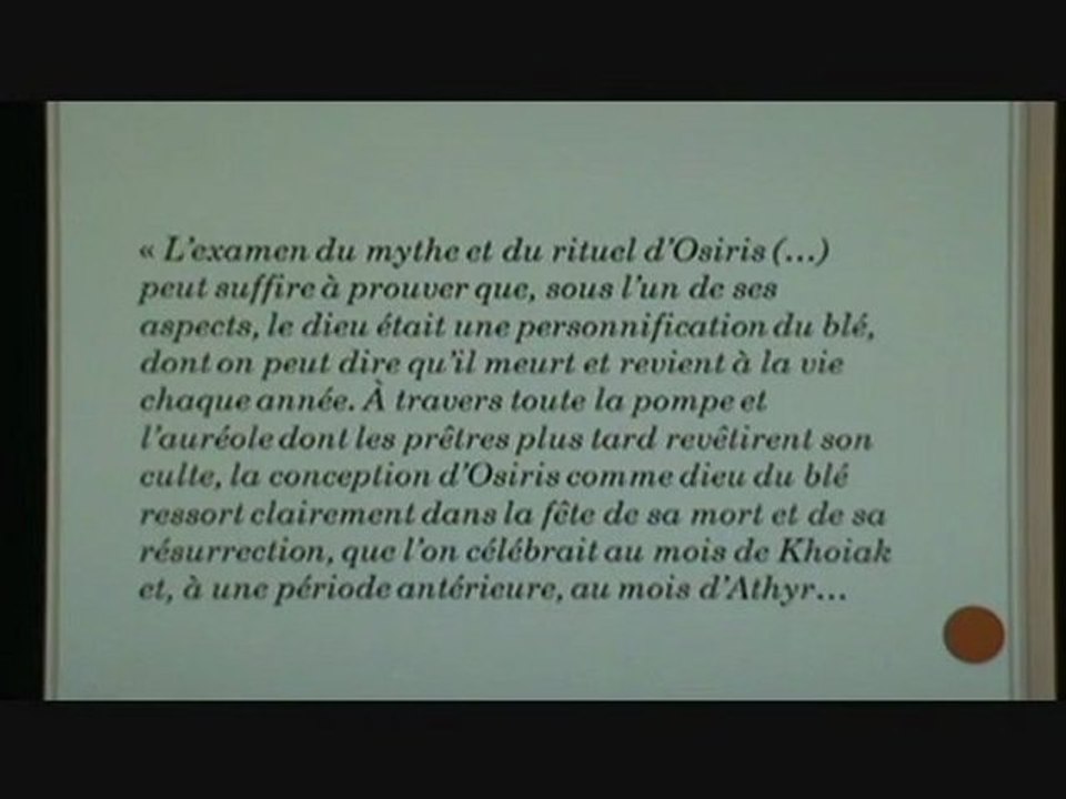 La Passion d'Osiris et la Passion du Christ - Partie 6