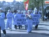 Opération coup de poing des infirmiers anesthésistes à Paris