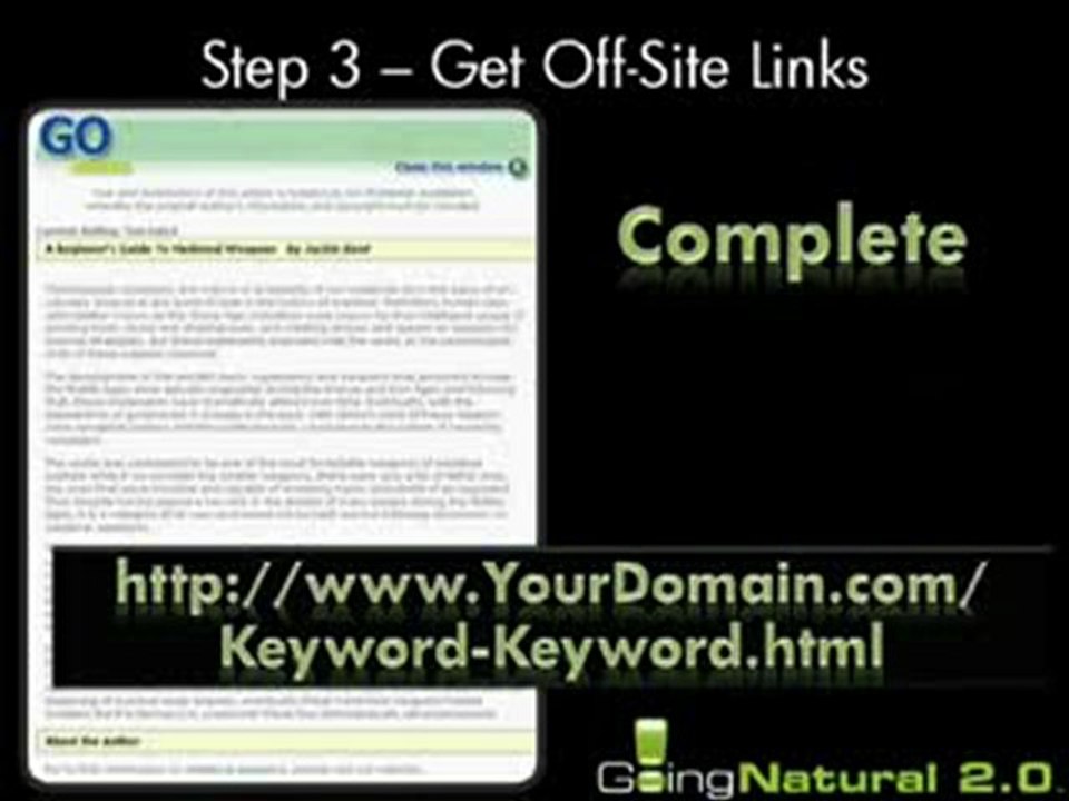 Doubling Your Traffic - pt 2 - Going Natural 2.0