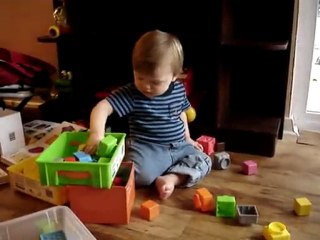 playing with blocks