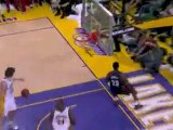 LeBron James slams it home with authority.