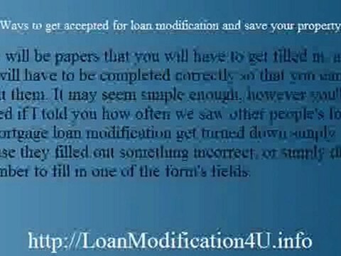 Getting approved for loan modification and save your home