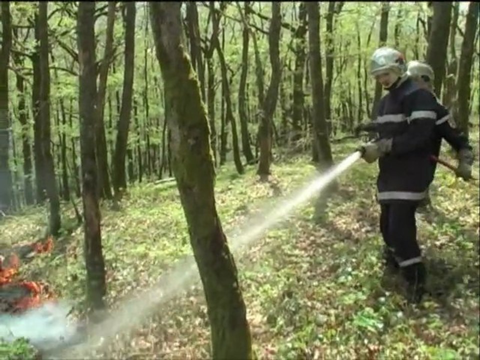 LE CREUSOT : Feu de sous-bois à La Chaume