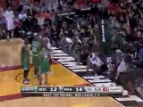 Dwyane Wade drives to the basket, he gets fouled and sinks t