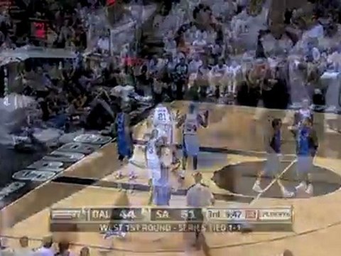 Dirk Nowitzki drives to the basket; he gets fouled and sinks