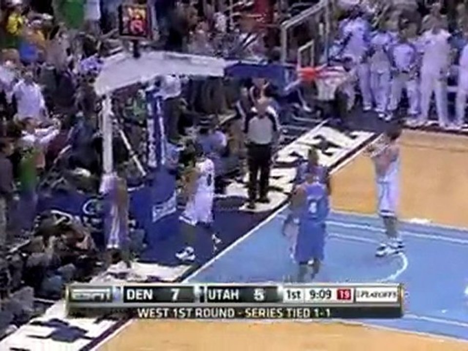 Deron Williams drives to the basket, he gets fouled and sink