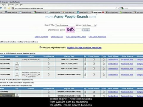 ACME People Search with captions -Step 3 - Tissa Godavitarne